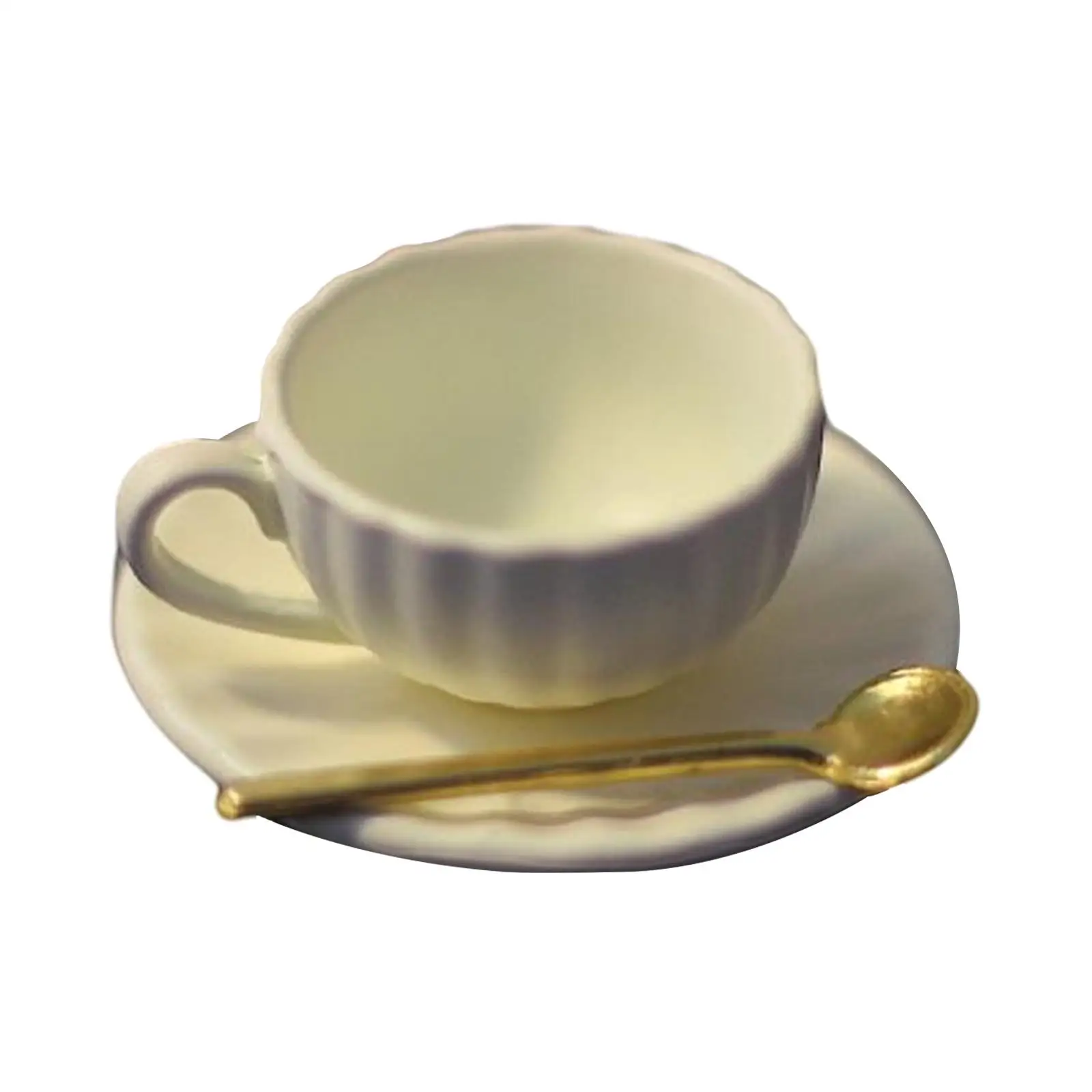 

Mini 1:12 Doll House Miniature Tea Coffee Saucer Set Model Ornaments Exquisite Workmanship