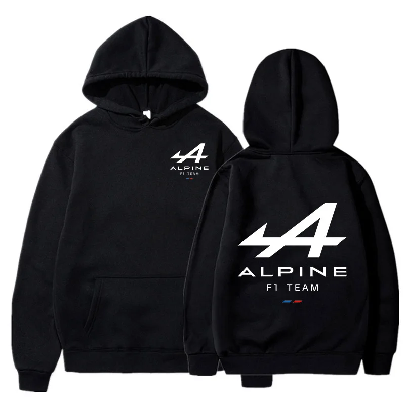 Alpine F1 Men's Hooded Sweatshirt, Kawai Printed Sweater, Fashionable Sportswear, Hip-hop Long Sleeved Clothing