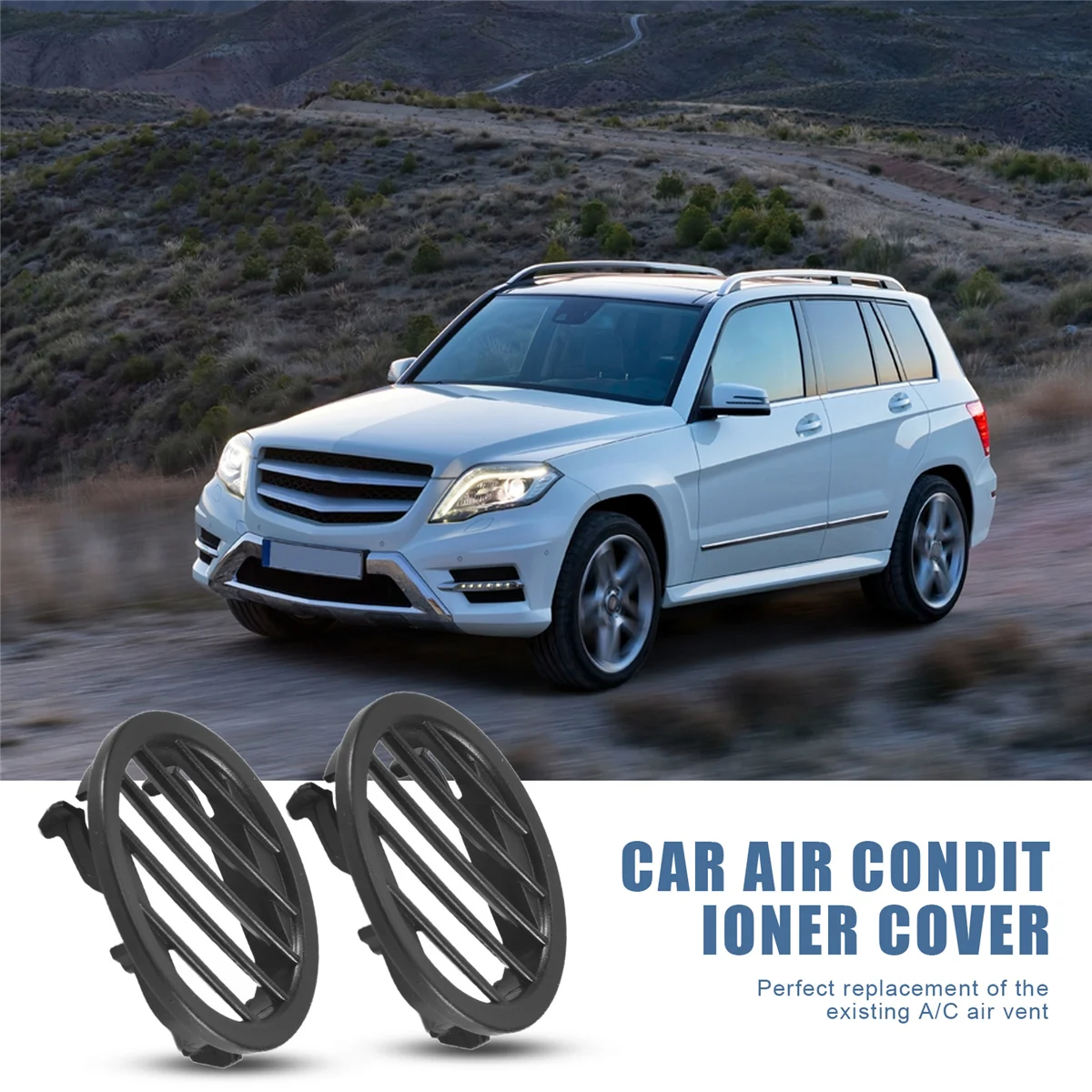 Автомобильные левые и правые боковые решетки кондиционера черные ABS для Mercedes-Benz