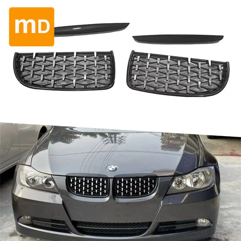 Решетки радиатора глянцевые черные для BMW 3 серии E90 2005-2008 годов выпуска звездное