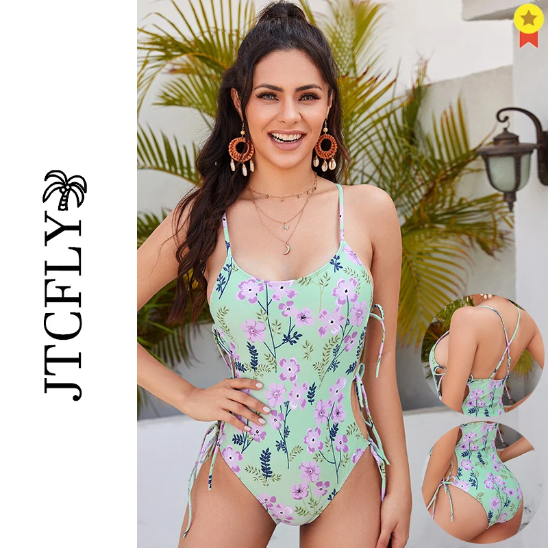 

Women Floral 2022 New Push-Up Padded Bra String Bandage Halter Bikini Set Swimsuit Swimwear Bathing Suit Beachwear Biquini