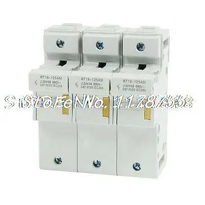 

RT18-125AM AC 690V 3 Poles 35mm DIN Rail 22x58mm Fuse Holder Base