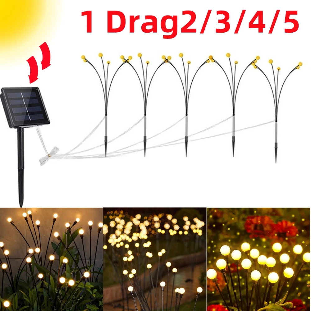 

Solar Lamp Outdoor Garden Decor LED Firefly Lamp Solar Outdoor Light Waterproof Garden Home Lawn Fireworks Light Floor Christmas