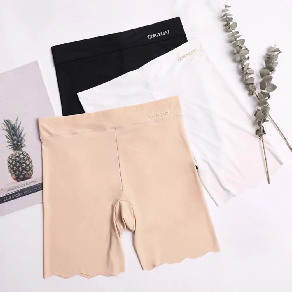 

Шорты-боксеры эластичные женские, плоские шорты с завышенной талией для защиты личной безопасности, тонкие бесшовные
