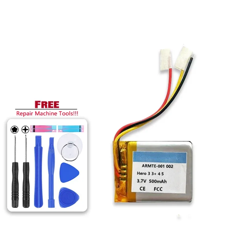 Аккумулятор 500 мАч для Gopro Hero 2 3 4 5 6 7 8 9 Hero2 Hero3 Hero6 Hero7 Hero8 Hero9