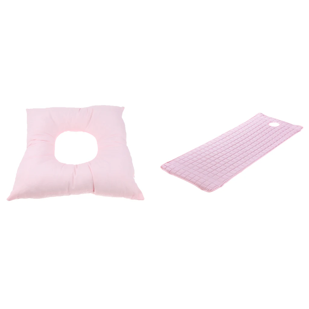 

Утолщенный мягкий массажный стол, простыня с подголовником, подушка для лица для кровати 185x70 см, розовый