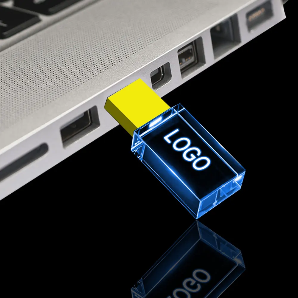 Usb-флеш-накопители прозрачные со светодиодной подсветкой usb 2 0 4-64 Гб 20 шт./партия