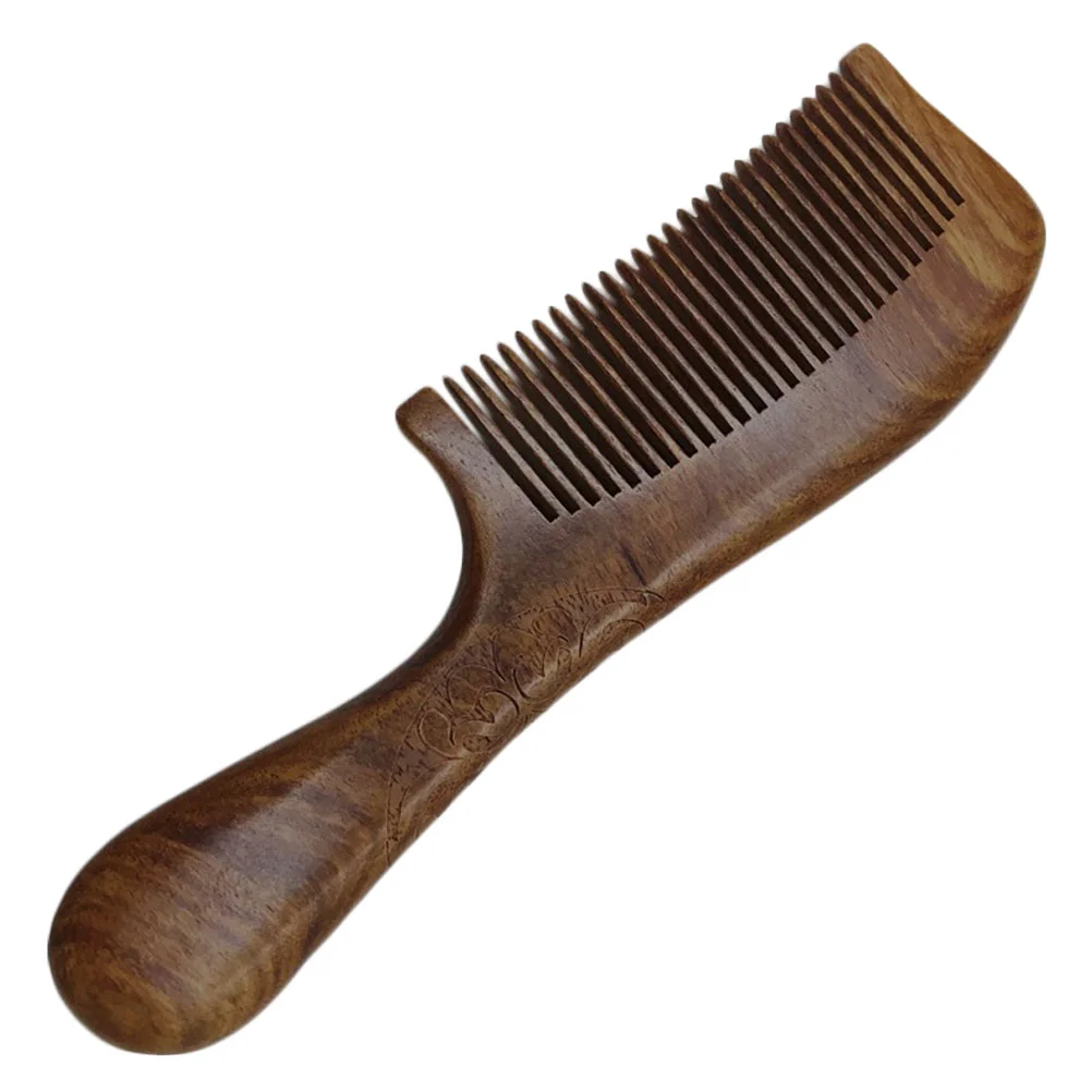 

Wooden Hair Comb Round Handle Hair Comb Small Large Size Comb for Woman (195x55x14cm Middle Teeth Pattern) Professional brush