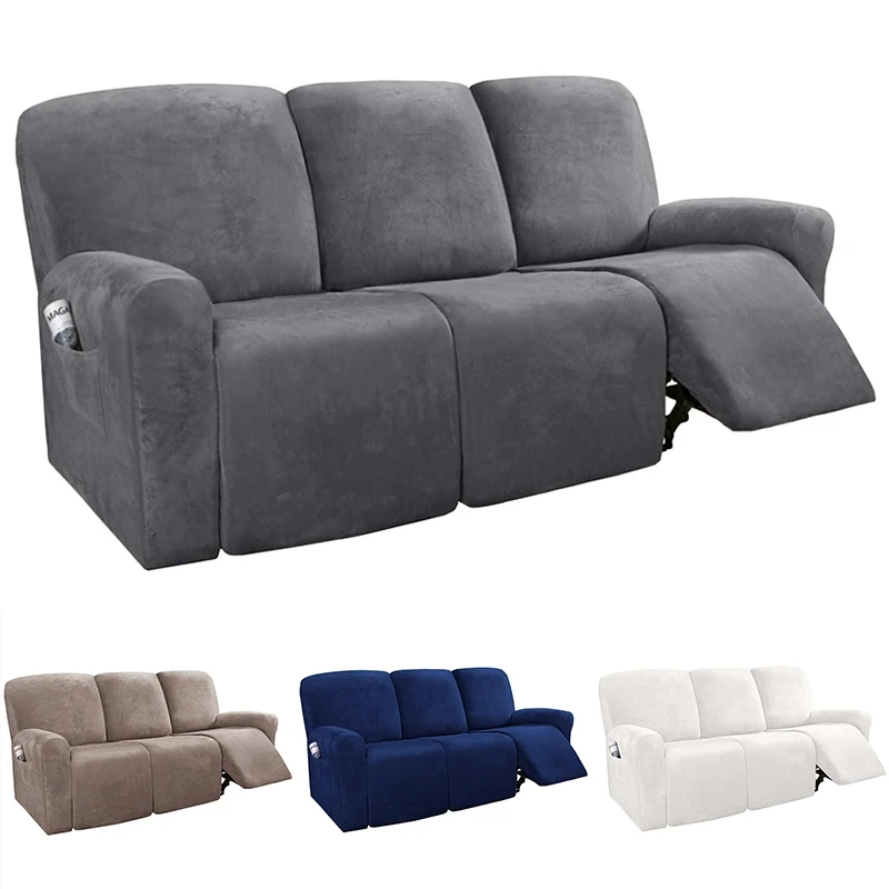 

1/2/3 Seater Recliner Sofa Cover Non-slip Armchair Covers Massage Slipcover Elastic Seat Case Suede Couch Protector Home Decor