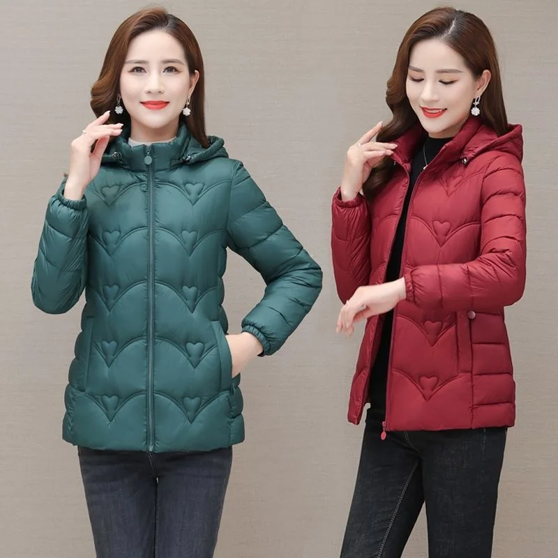 2022 New Autumn Lightweight Short Cotton Clothes Slim cotton padded jacket with detachable cap for warmth keeping small cotton
