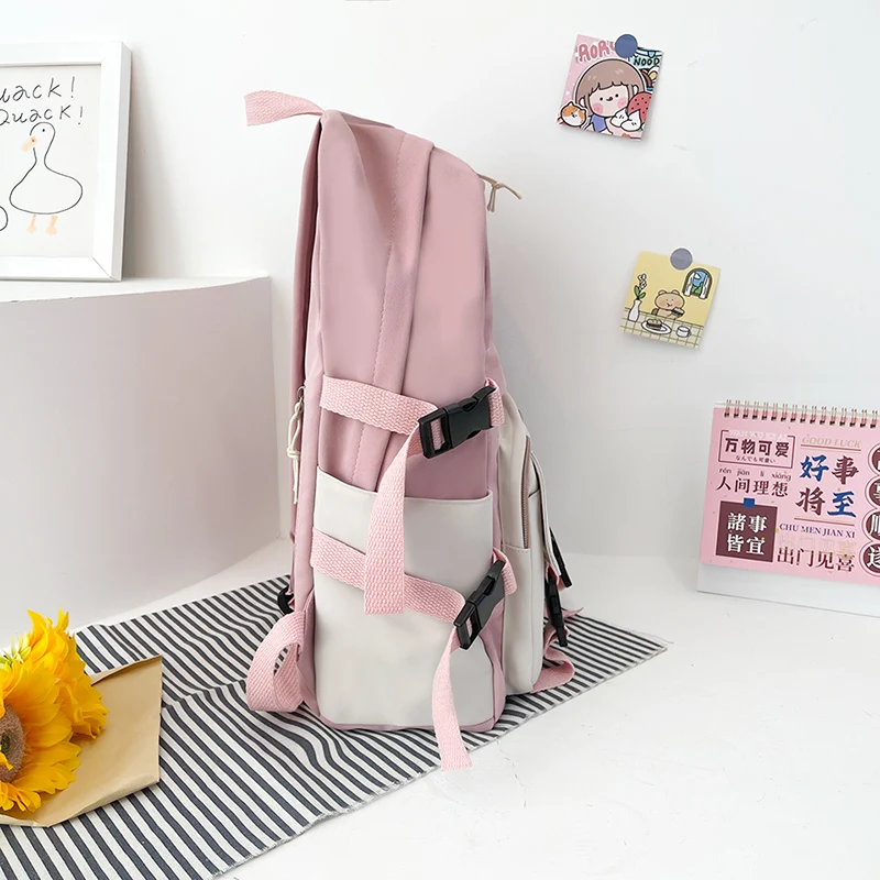 Young Girl 2022 New Backpack Women Kawaii Travel School Bags For Teenage Girls Panelled Cute Nylon Student Laptop Rucksack |