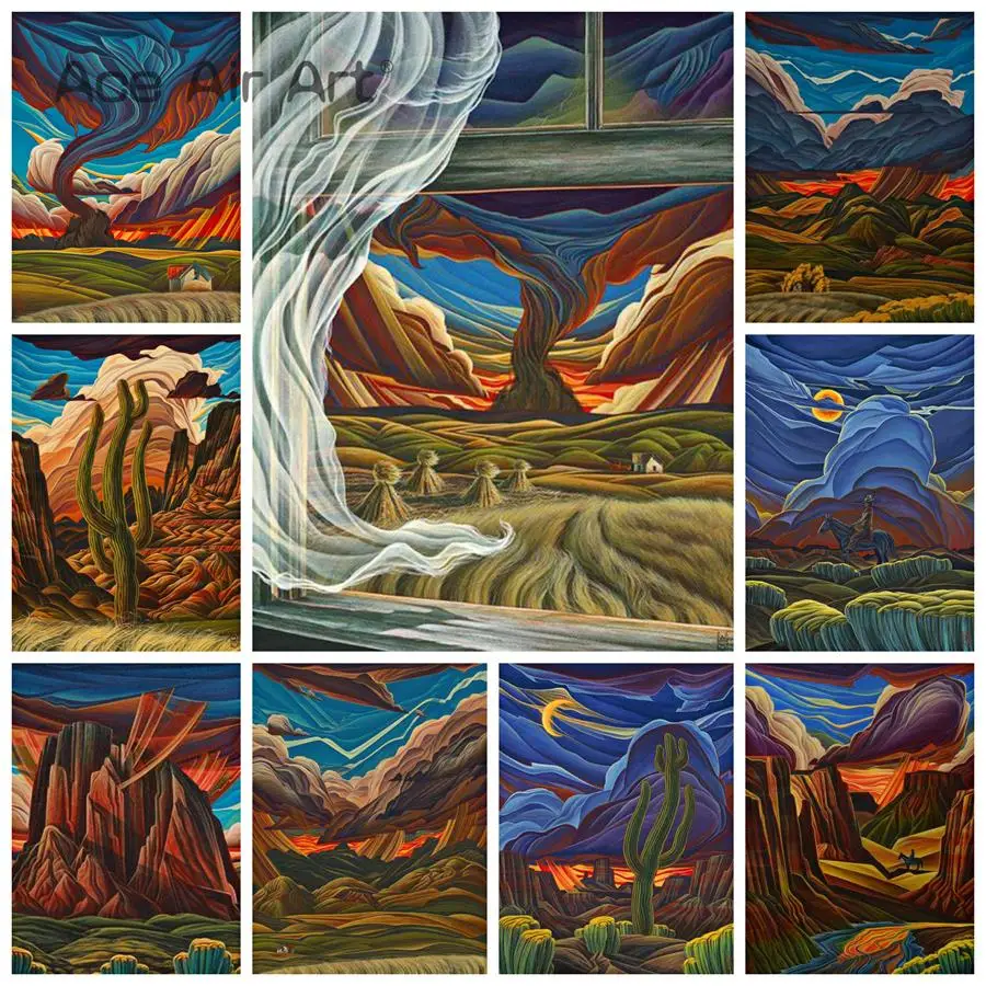 

Modernist Landscape Painting 5D DIY Diamond Painting Full Square/Round Drill Embroidery Mosaic Art Decoration for Home
