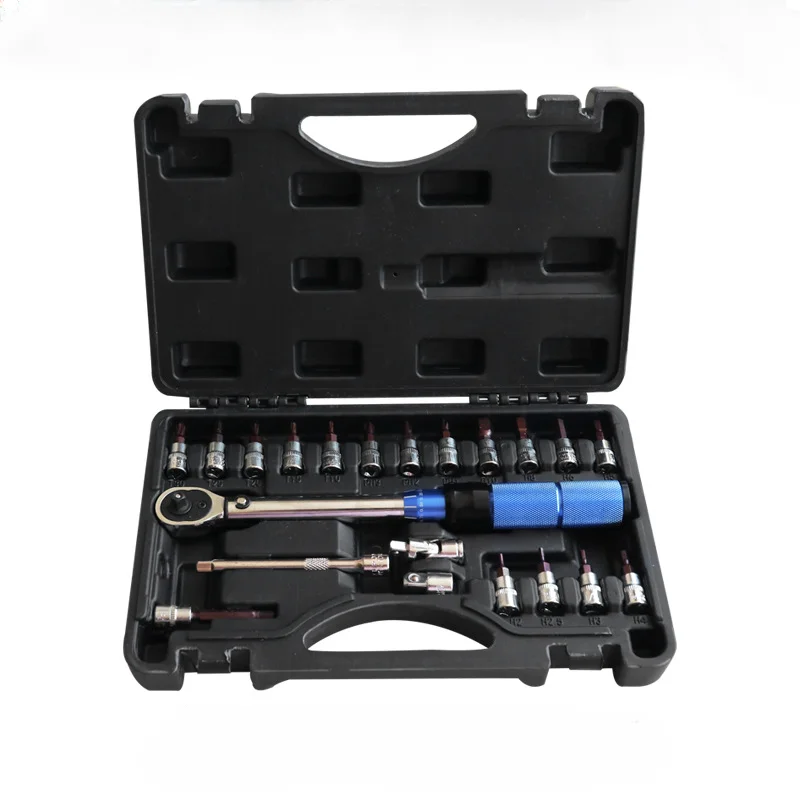 

1/4 72 Tooth Preset Torque Wrench Set Adjustable shift paddles 21/15-piece 2-25NM Tool Socket T20 T25 T30 Spanner repair Kit