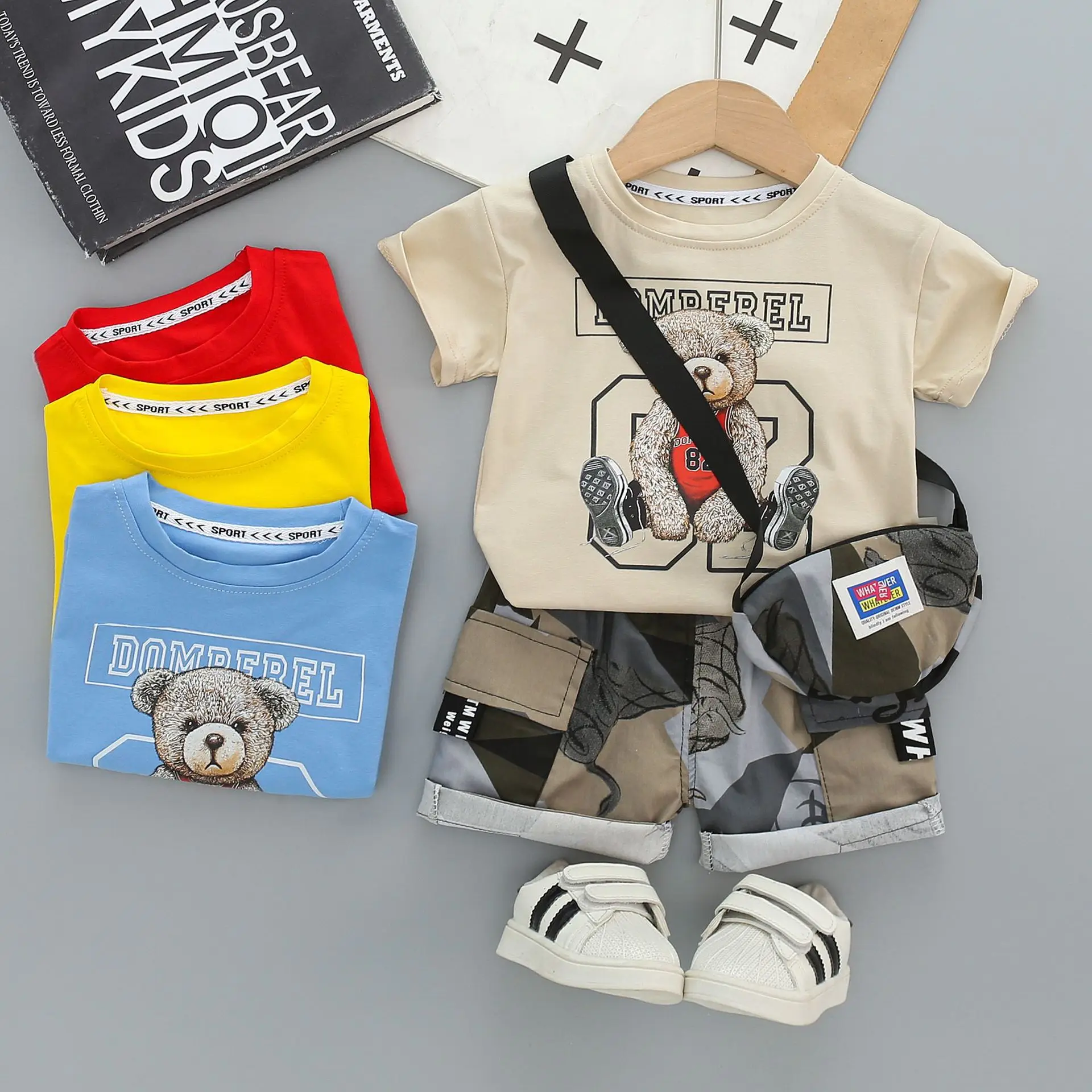 

Boys Clothes Sets Summer Children Cotton T-shirts Shorts Bag 3pcs Tracksuits For Baby 1 To 4 Years Kids Sports Suit Outfits 2023