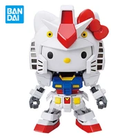 bandai original gundam model kit anime figure hello kitty rx 78 2 sdex action figures collectible ornaments toys gifts for kids