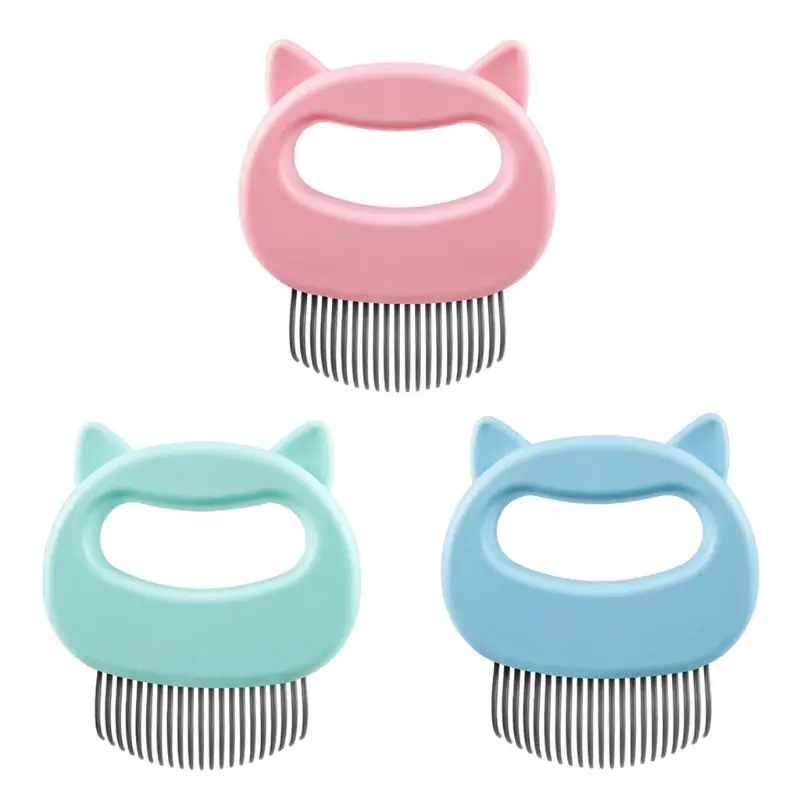 

Pet Cleaning&Grooming Supplies Kitten/Dog Stainless Steel Needle ABS Comb Remove Loose Hair Ear-shape Curved Comb