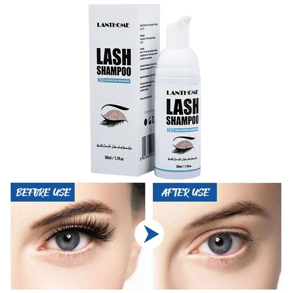 

Eyelash Extension Shampoo Foam for Deep Clean 50ML Lash Eyelid Shampoo Extension Brush Kit Foam Cleanser for Salon Home