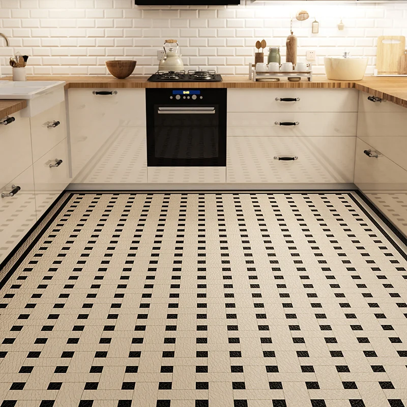 

Kitchen Floor Mat Waterproof Carpet Plaid Rug PVC Oil-proof Home Mats Tapete Cozinha Alfombra Cocina 주방바닥매트pvc Tapis De Cuisine