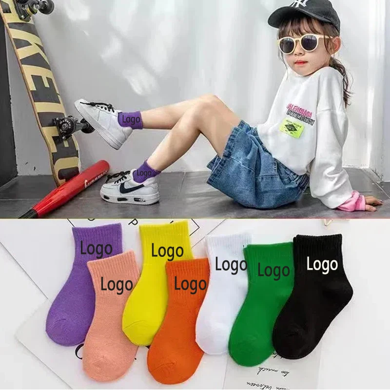 

Children's socks spring autumn Nantong girls mid-tube breathable all-match baby candy color tide student socks 1-12 years old