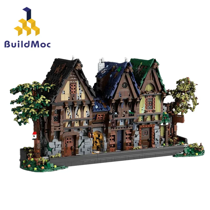 

Строительные блоки MOC средневековый магазин-кубики Dreamer House, замок, таверны, архитектура, постройка, кирпичи, игрушки для детей, подарки на день рождения