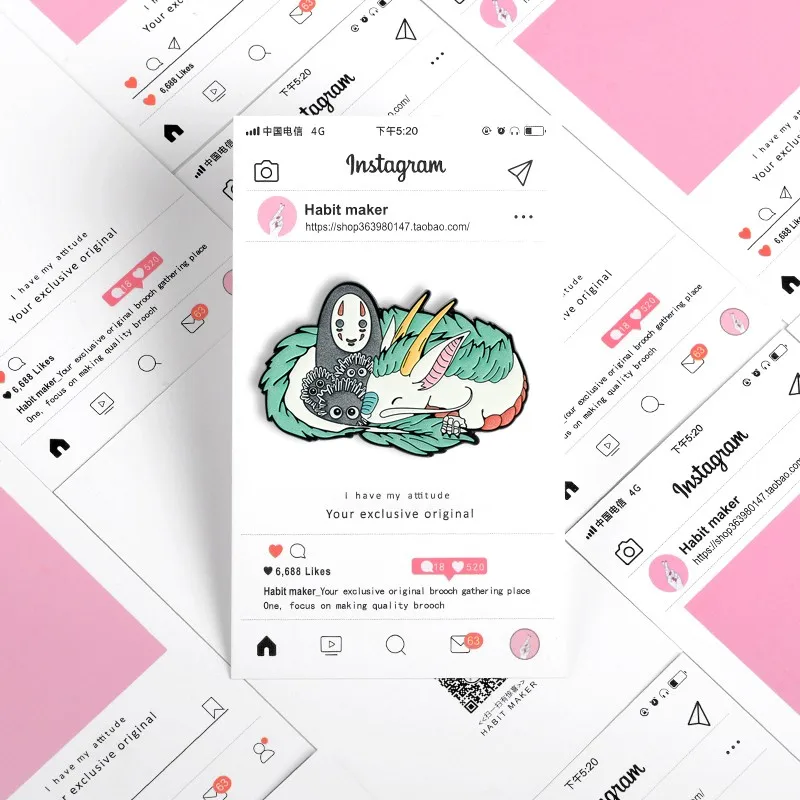 Брошь Классические анимационные сцены Нежное ремесло с резной резьбой чтобы