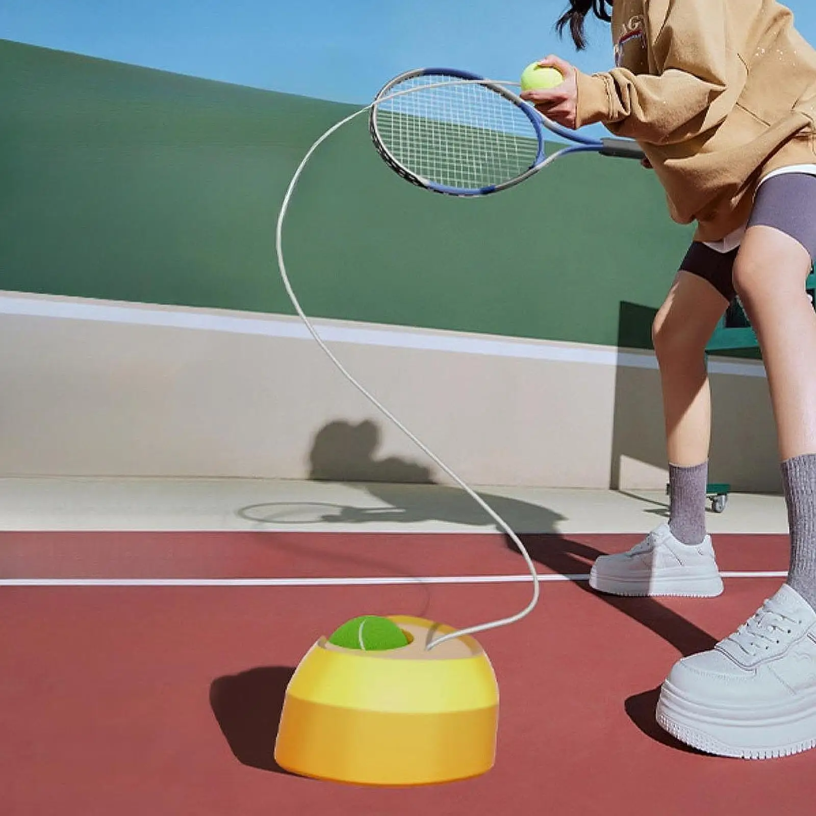 Мяч для отскока теннисного тренера со шнуром основание устройства тренировки