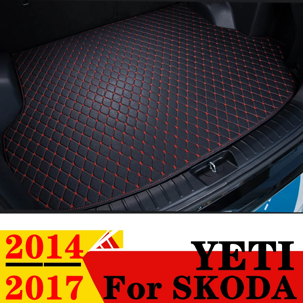 

Коврик для багажника автомобиля SKODA YETI 2014-2017, плоский задний ковер XPE для любой погоды, коврик для груза, подкладка для багажника, автозапчасти