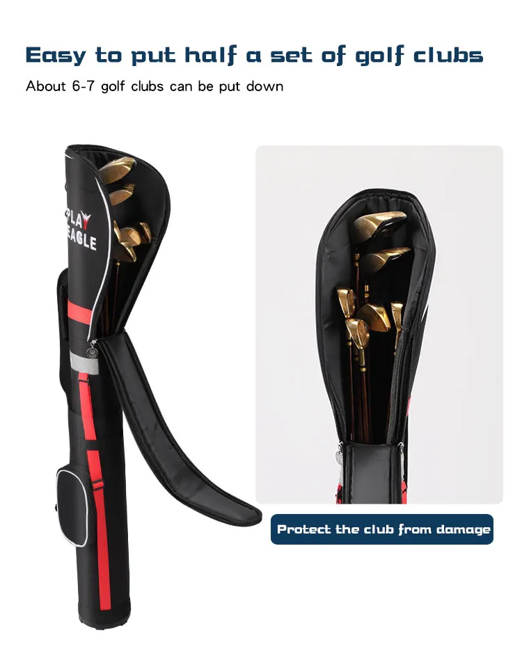 PLAYEAGLE Waterproof Nylon Golf Mini Portable Sunday Pencil  Bag  for 5~8pcs Clubs Lightweight Caddie Aviation  Accessories