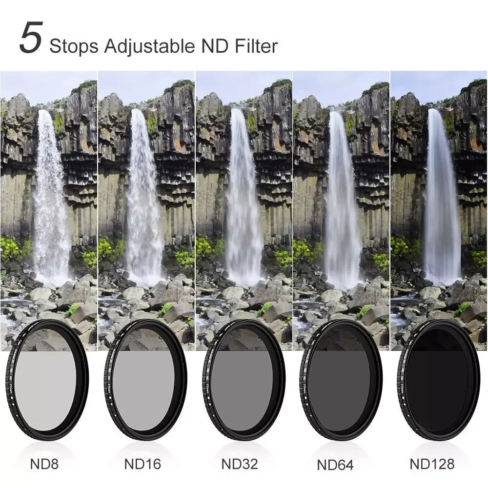 

2023 K&F Concept ND8-ND128 Variable ND Filter 52mm 58mm 62mm 67mm 72mm 77mm 82mm NO X Spot Fade Neutral Densityr Filter For