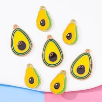 20pcs 1523mm enamel avocado charm pendant jewelry diy making bracelets necklace phone chain earring accessories finding crafts