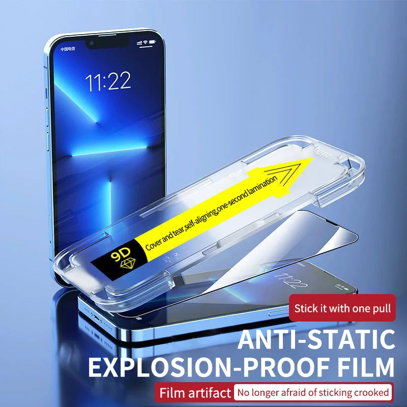 Фото Закаленное стекло с полным покрытием для iPhone 11 12 13 14 Pro Max Plus, защита экрана с креплением для iPhone X, XR, XS MAX, стекло №5