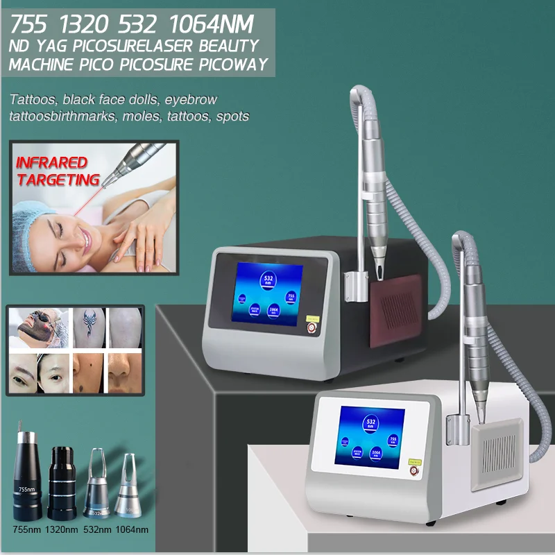 

Best Selling 1320nm 1064nm 532nm Q Switch Nd Yag Laser Eyebrow Tattoo Removal Device Skin Rejuvenation Black Face Doll Machine