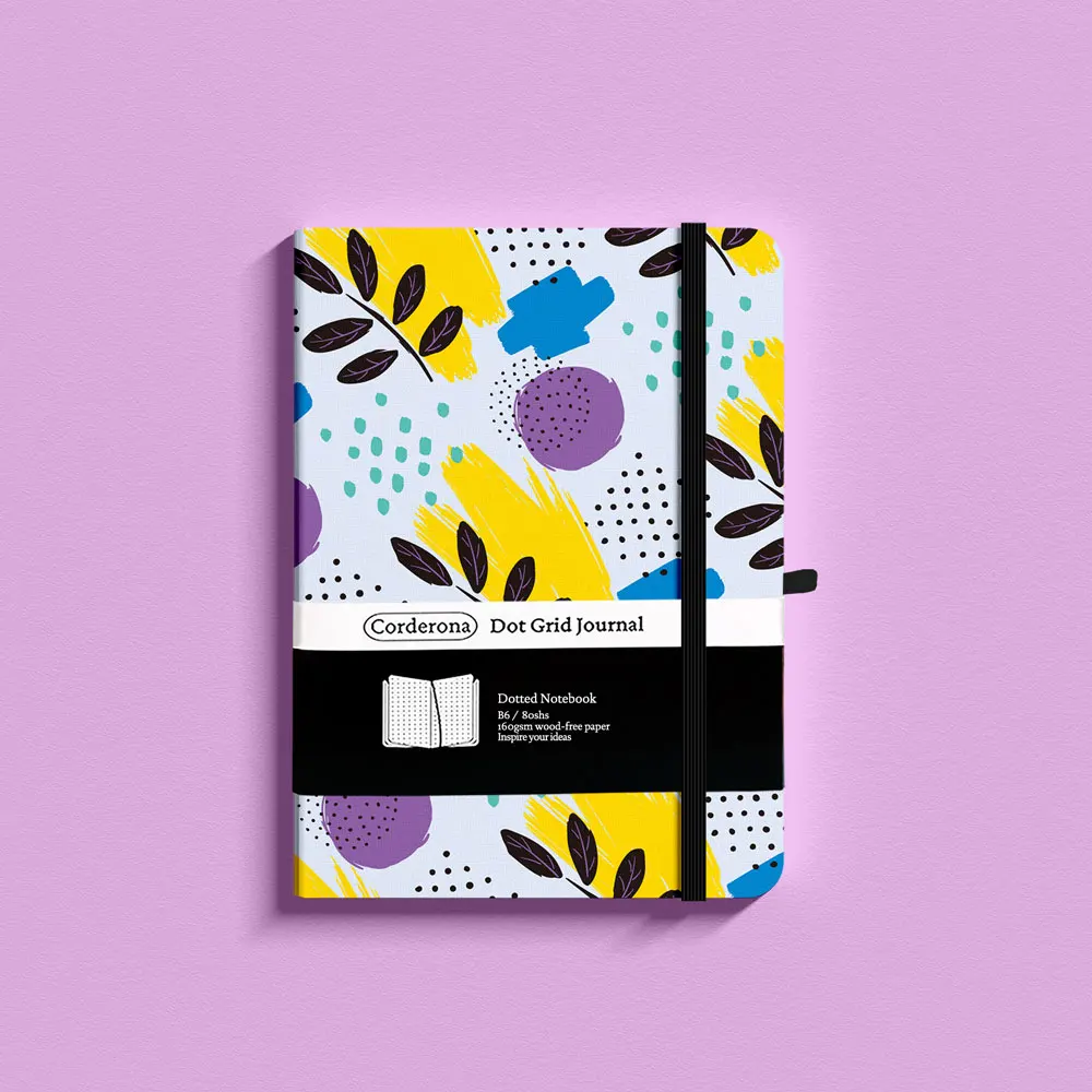 B6 Memphis Bullet Dotted Journal 160gsm Thick Paper Bujo Inner Pocket Hardcover Notebook