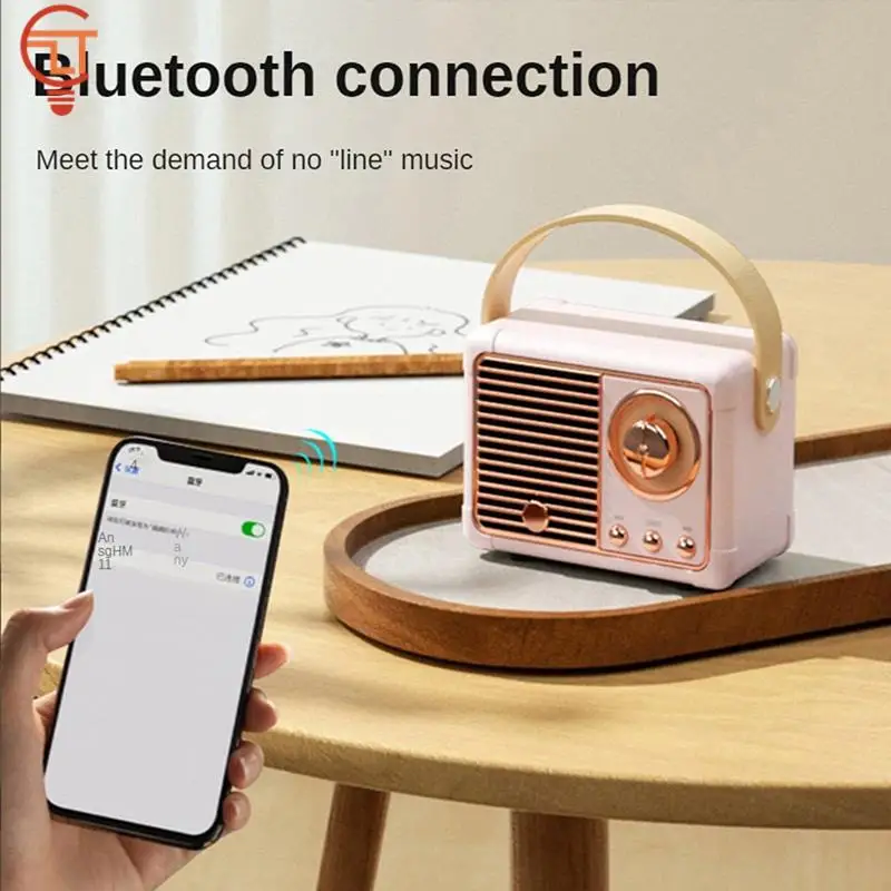 

Миниатюрный Настольный Декор в стиле ретро, Bluetooth-динамик, беспроводной сабвуфер с USB-зарядкой, Bluetooth-динамик, настольное украшение, милый Декор