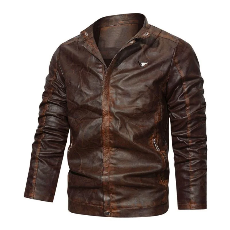 

autumn jackets for mens jacket winter fleece zipper leather jacket Retro men coat vestes jaqueta masculina men clothing