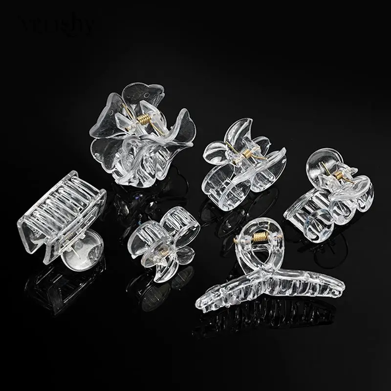 

Acrylic Transparent Claw Transparent Plastic Hair Clips Blank Hairpin Base for DIY Jewelry Making Fashion Girls Hair Accessories