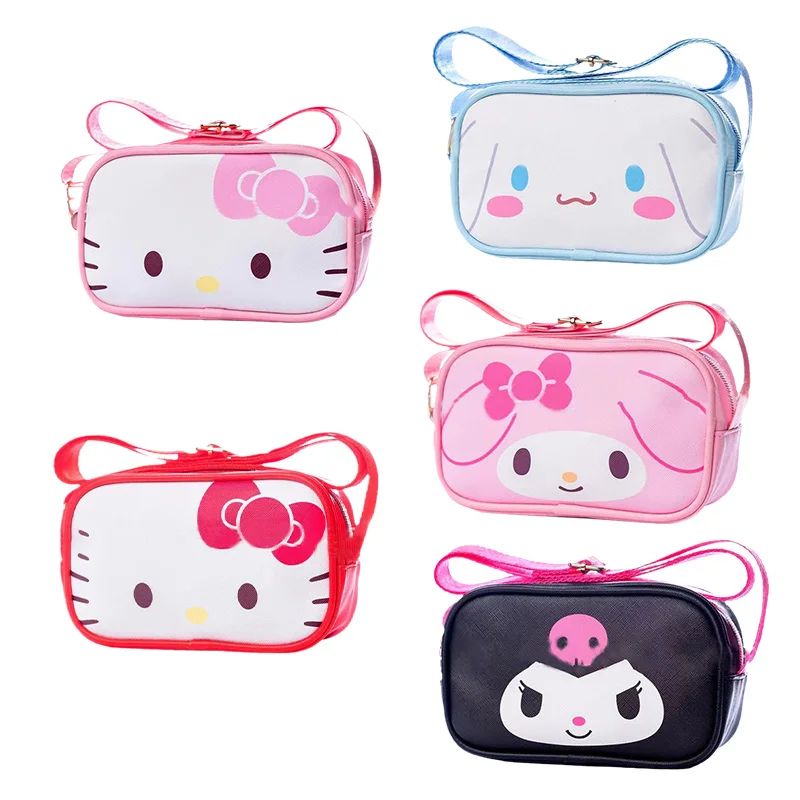 

Kawaii Мультфильм Sanrioed Детская сумка через плечо MyMelody Cinnamoroll Kuromi сумка-мессенджер на молнии сменная маленькая квадратная сумка подарок