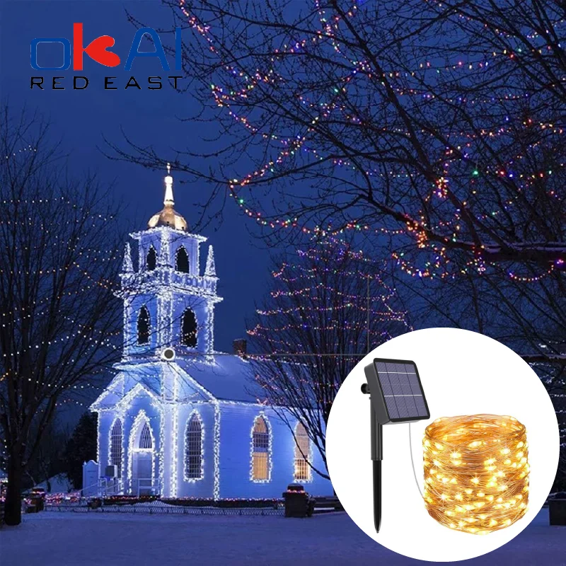 

LED Outdoor Solar Lamp String Lights 100/200 LEDs Fairy Holiday Christmas Party Garland Solar Garden Waterproof 10m/20m