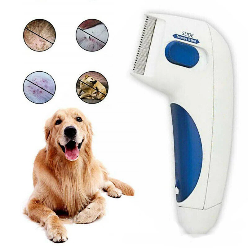 

Электрическая расческа для питомцев с защитой от вшей, многофункциональная щетка для удаления блох у собак и кошек, чистящая щетка для домашних питомцев