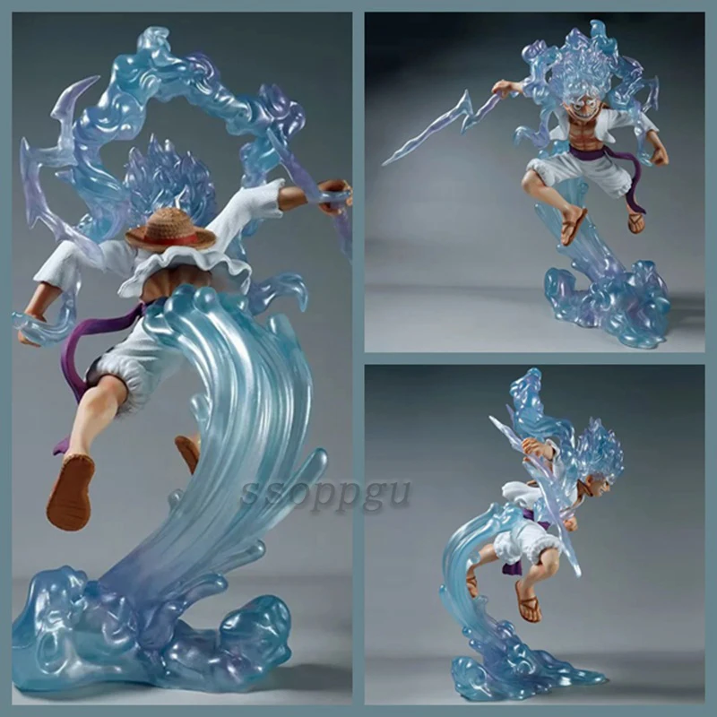 

29cm Anime One Piece Figure GK Fifth Gear Luffy Nika Figure Scene Statue PVC Action Figure Toy Collectible Model Doll Kids Gift