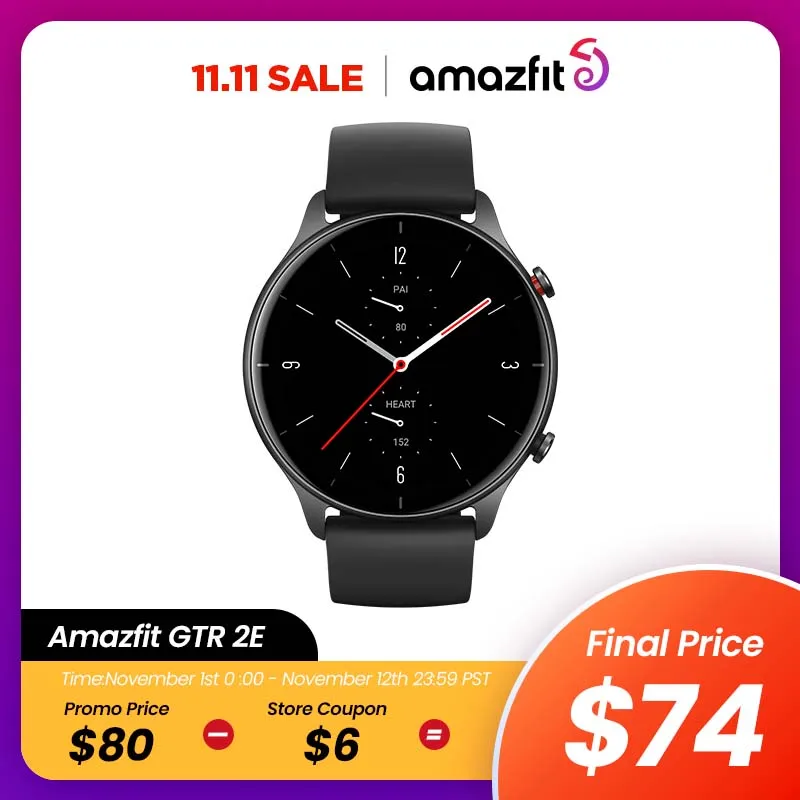  Global Version Amazfit GTR 2e Smartwatch 2.5 D Glass 90 Sports Modes Alexa Built-in 5 ATM Smart Watch for Andrioid IOS 