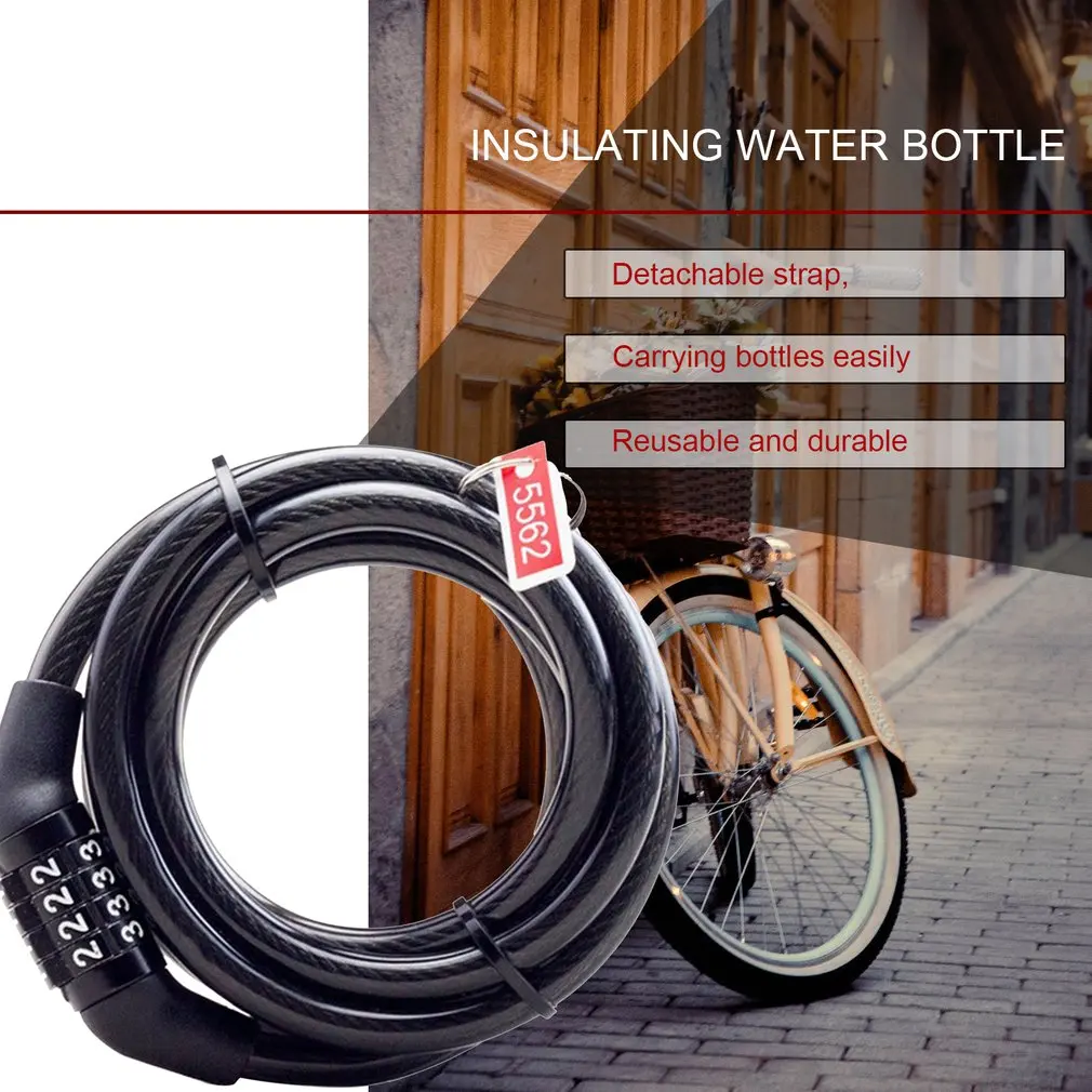 

Multifunctional Bicycle Lock Anti-Theft Security Code Combination Lock Strengthen Steel Universal Mountain Bike Cable Lock
