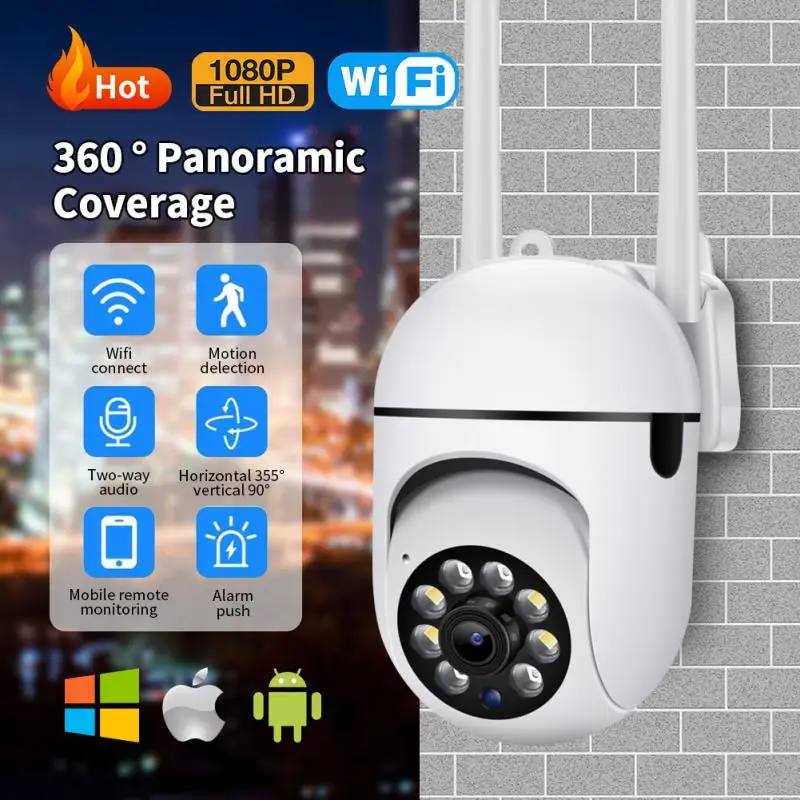 

1080P 2.4G+5G Dual Frequency WiFi IP Camera Hd Night Vision Outdoor Motion Detection Security Protection Surveillance Cameras