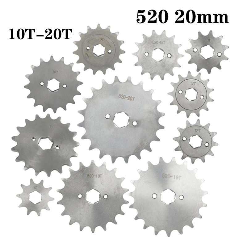 

520 10t 11T 12T 13T 14T 15T 16T 17T 18T 19T 20T Tooth 20mm ID Front Engine Sprocket fit Pit Bike ATV Motorcycle part