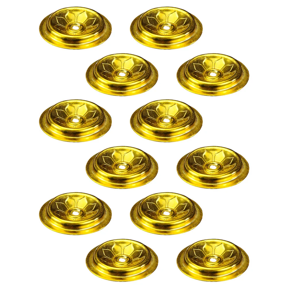 

12 Pcs Wick Float Decor Candles Simple Oil Lamp Holders On-Water Tray Disc Aluminum Butter Supplies