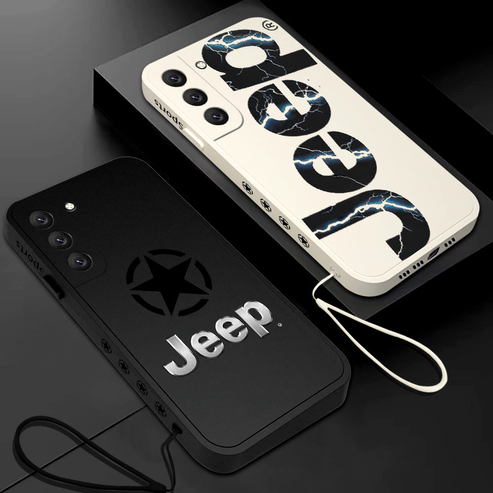 

Luxury design-Jeep Off-Road vehicle Car Phone Case For Samsung Galaxy S23 S22 S21 S20 Ultra FE S10 Note 20 Plus With Lanyard