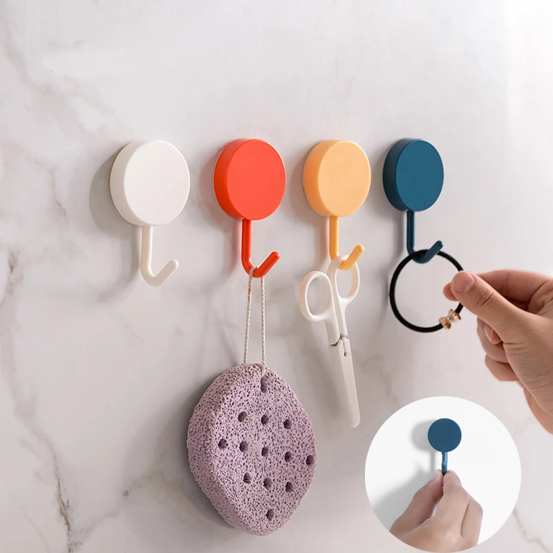 

10PCS ABS Hanging Hook Waterproof Wall Mounted Hangers Organization Punch Free Multifunctional Towel Key Hanging Storage Hooks