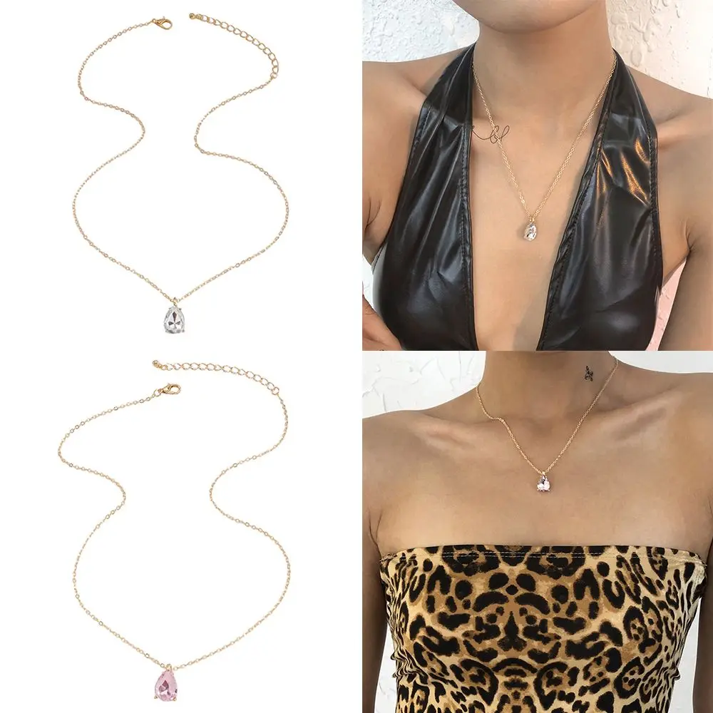 

Beautiful Trendy Jewellery Rhinestone Fashion Choker Crystal Drop Pendant Boho Necklace Vintage Collar Bead Chain