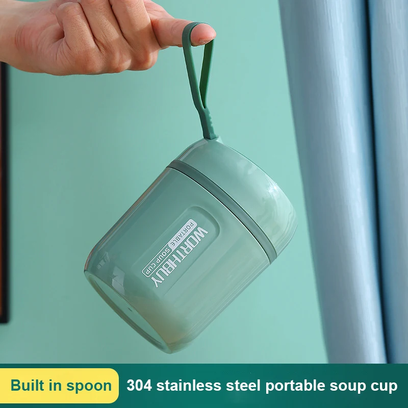 

Portable Soup Cup Insulation 304 Stainless Steel304 Stainless Steel Mini Breakfast Oatmeal Cup With Spoon Household Milk Cup