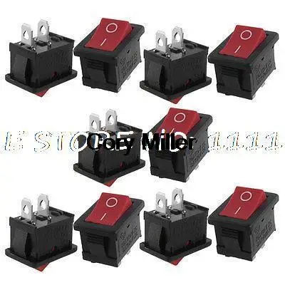 

10 шт. вкл./выкл. двухпозиционный SPST мини-лодочка кулисный переключатель розовая кнопка 2-контактный 18x12 мм